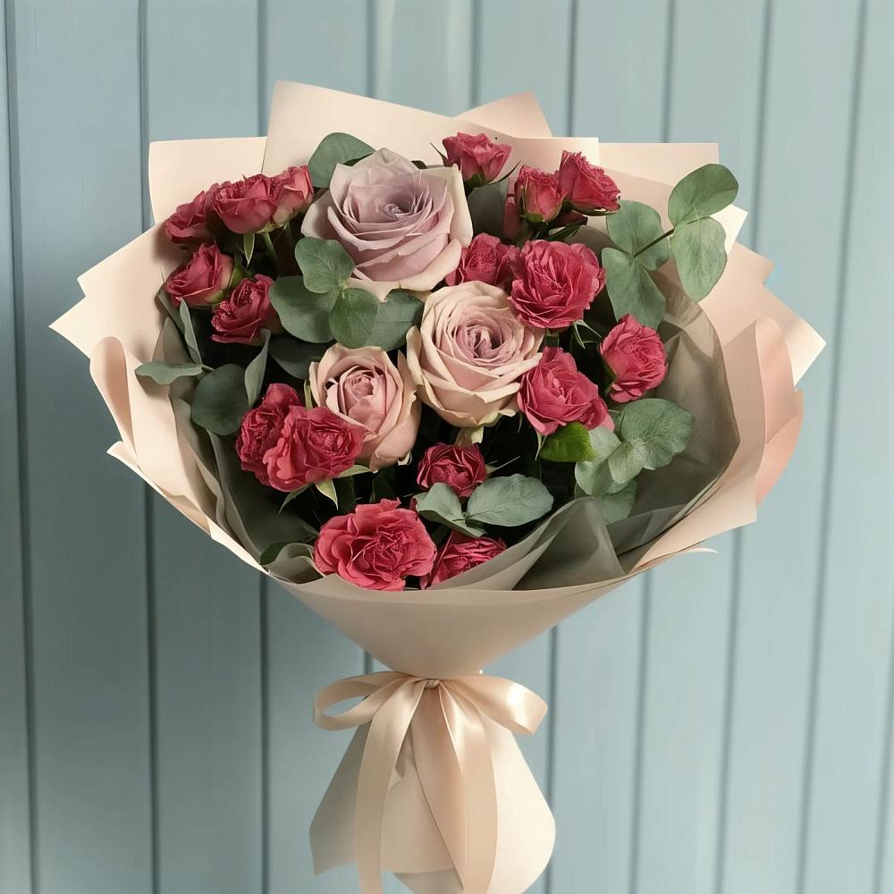 Букет цветов из: Гвоздики и Розы в Толстяково