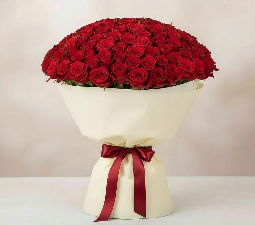 Букет 101 Красная роза Милано в Толстяково