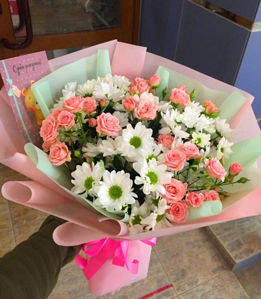 Букет цветов из: Розы и Хризантемы в Толстяково