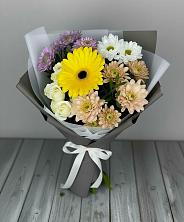 Букет цветов из:  Розы, Герберы и Хризантемы в Толстяково