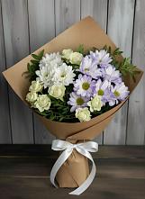Букет цветов из:  Хризантемы и Розы в Толстяково