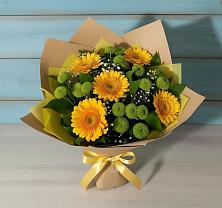 Букет цветов из:  Герберы и Хризантемы в Толстяково