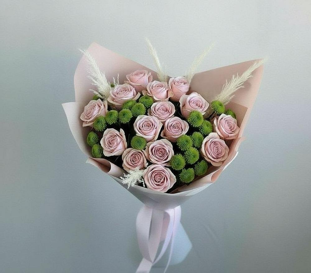 Букет цветов из: Розы и Хризантемы в Толстяково