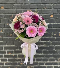 Букет цветов из:  Герберы и Хризантемы в Толстяково