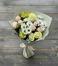 Букет цветов из:  Альстромерии, Розы и Хризантемы в Толстяково