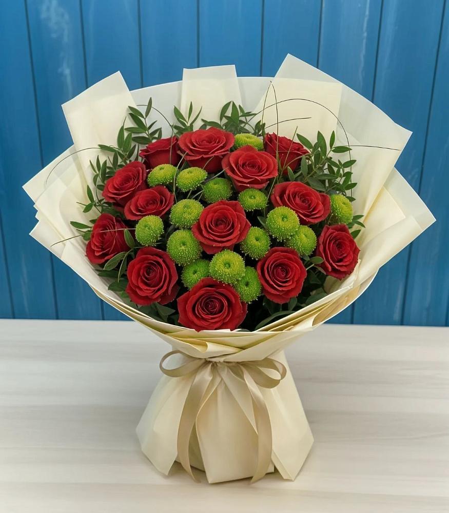 Букет цветов из: Розы и Хризантемы в Толстяково